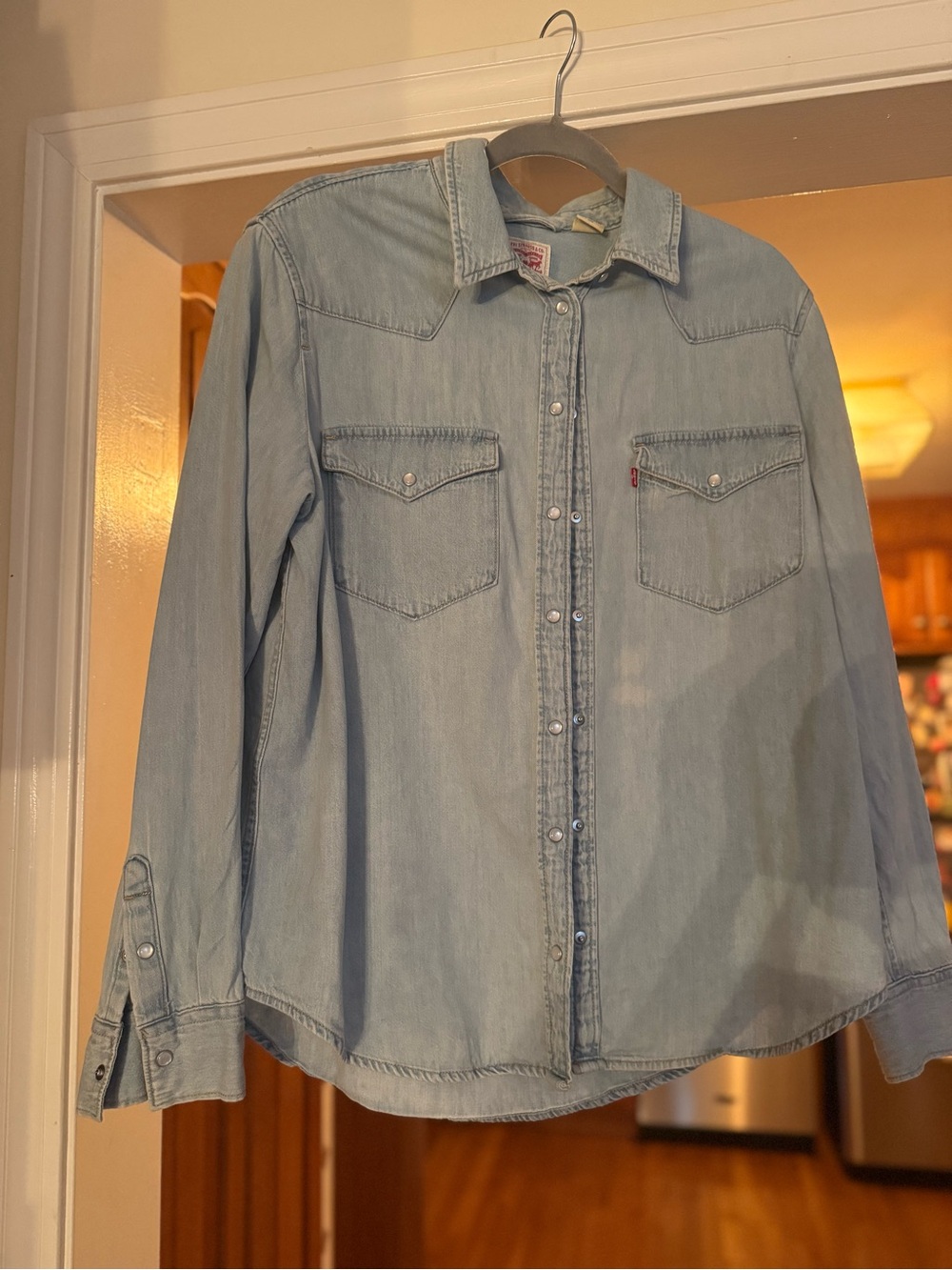 Levi's Light Blue Women's Denim Western Button-Down Shirt